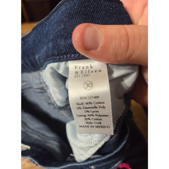 Frank & Eileen the Everyday Jean Cork Rind  Straight Leg Minimal High Rise Sz 30 - Picture 4 of 5